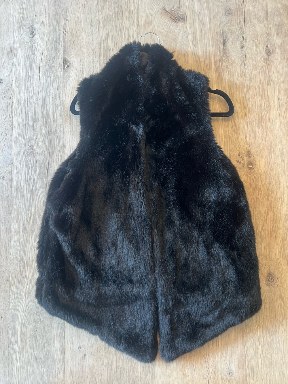 Tart Collections Black Faux Fur Draped Vest Size M